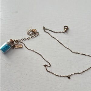 Blue Glitter Pendant Necklace